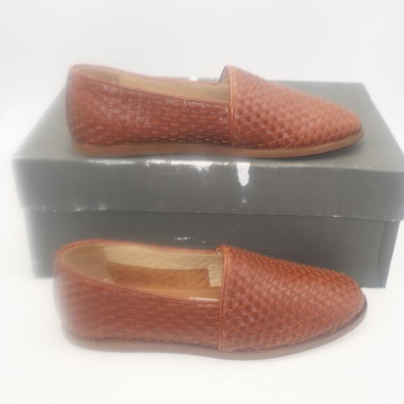 NEW Nisolo Alejandro Woven Slip On Leather Shoes Men's 8.5 Brandy Brown - Picture 6 of 12
